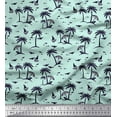 thumbnail image 1 of Soimoi Velvet Fabric Coconut Tree,Bird & Sailboat Beach Print Fabric by The Yard 58 Inch Wide, 1 of 3