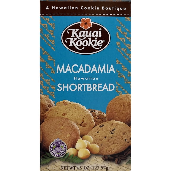 Kauai Kookie Macadamia Nut Shortbread Hawaiian Style Cookies, 4.5 oz.