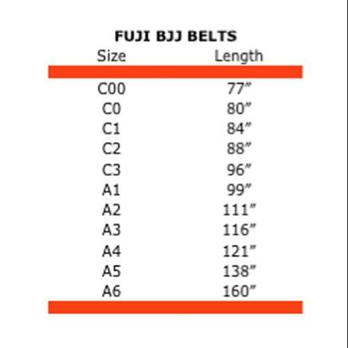 Fuji Bjj Belt Size Chart