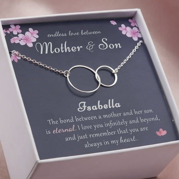 Anavia Mother & Son Necklace for Mothers Day Gift, Birthday Gift from Son to Mom, 925 Sterling Silver Mother-Son Jewelry -[Custom Name]