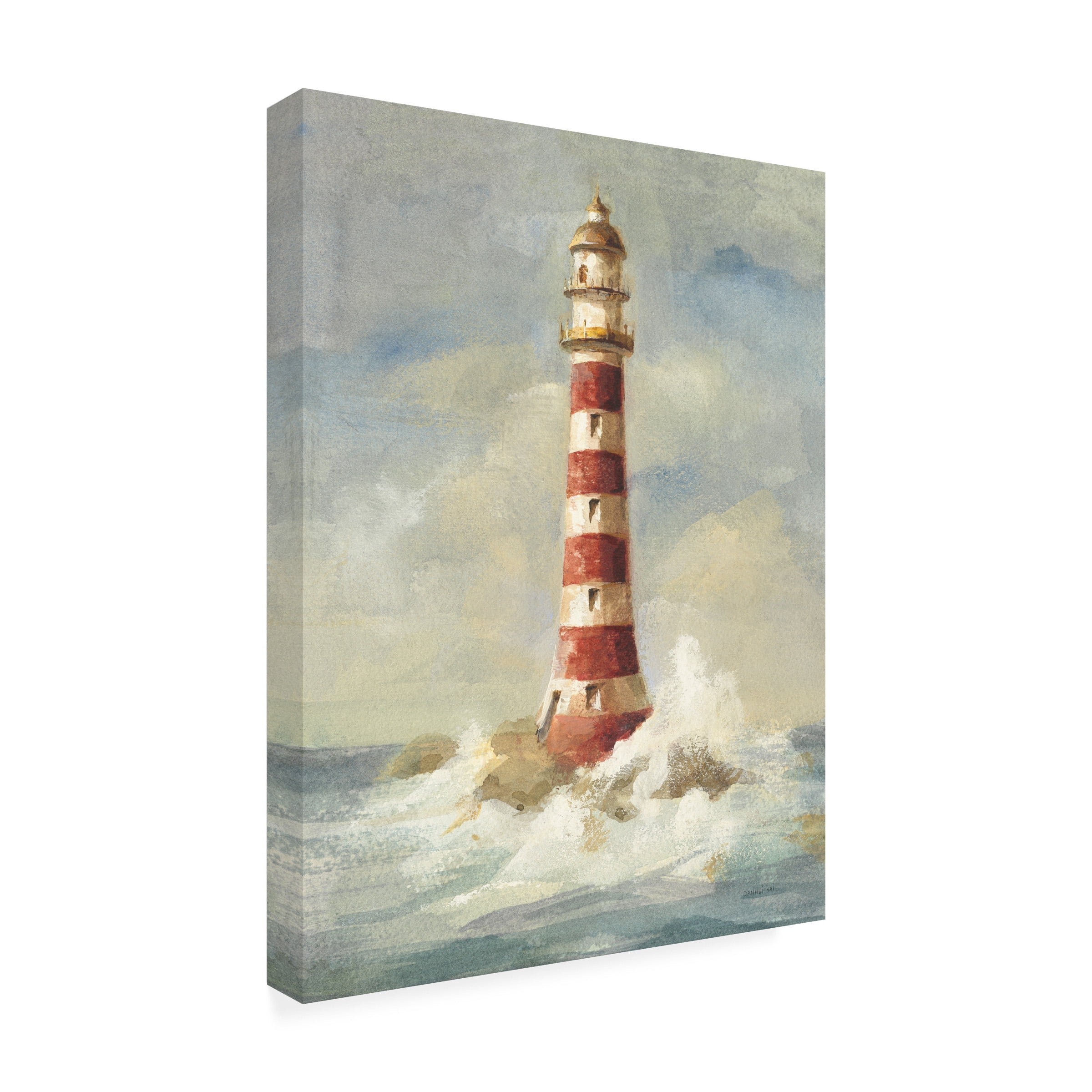 Danhui Nai 'Lighthouse II' Outdoor Canvas 32x16