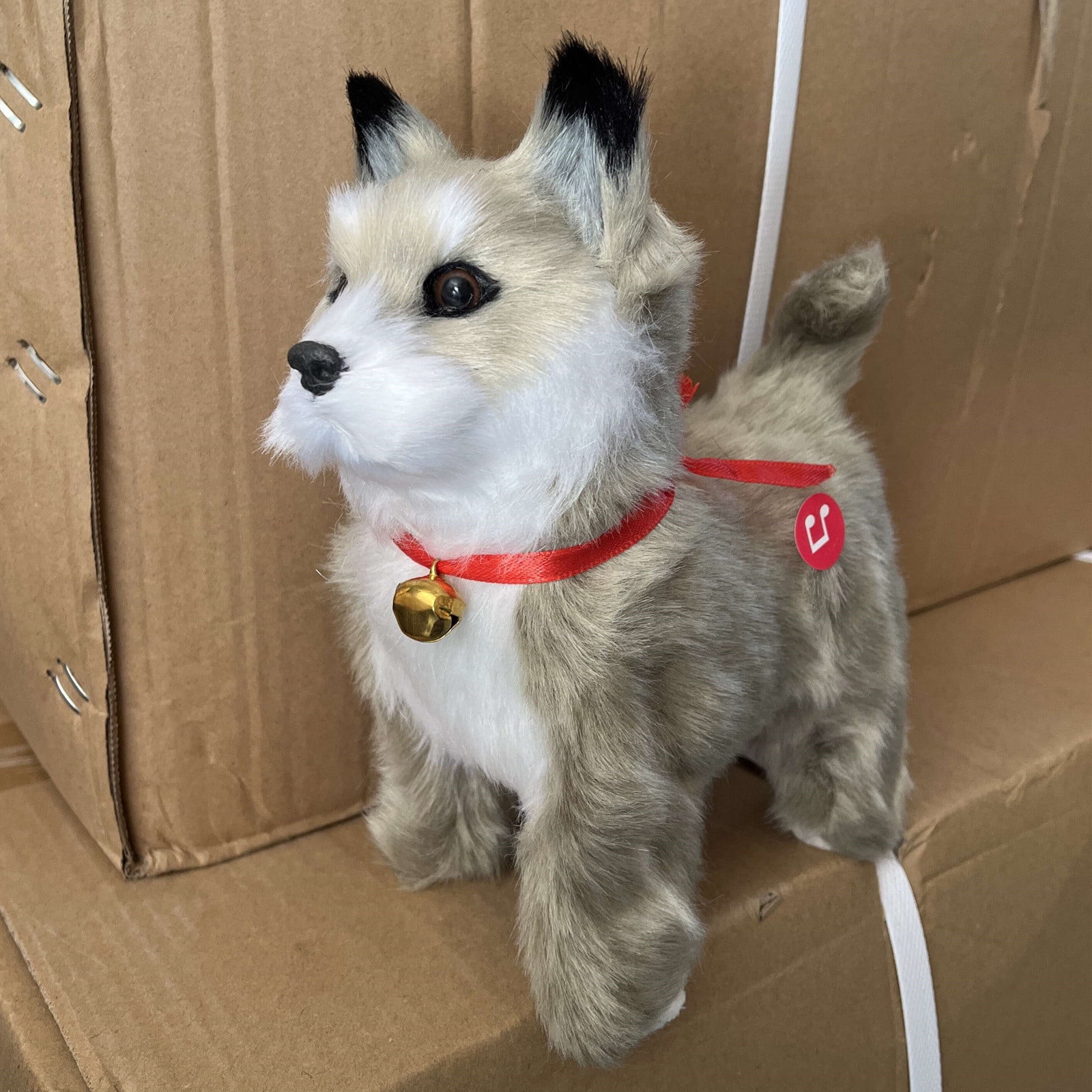 Twfbrm Touching Control Electronic Plush Puppy Dog Toy, Fun Interactive Toddler Toys,Walks,Barks,Lie,Dress Up Realistic Stuffed Animal Dog, Christmas Gift for Girl Boy Age 3-6 Yrs on Clearance-Gray