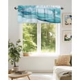 thumbnail image 6 of Marble Texture Valances for Windows Watercolor Blue Wave Abstract Art Valance Rod Pocket Light Filtering Short Window Treatments Curtains for Kitchen Bathroom Living Room Bedroom, 42 x 12 Inch, 6 of 7