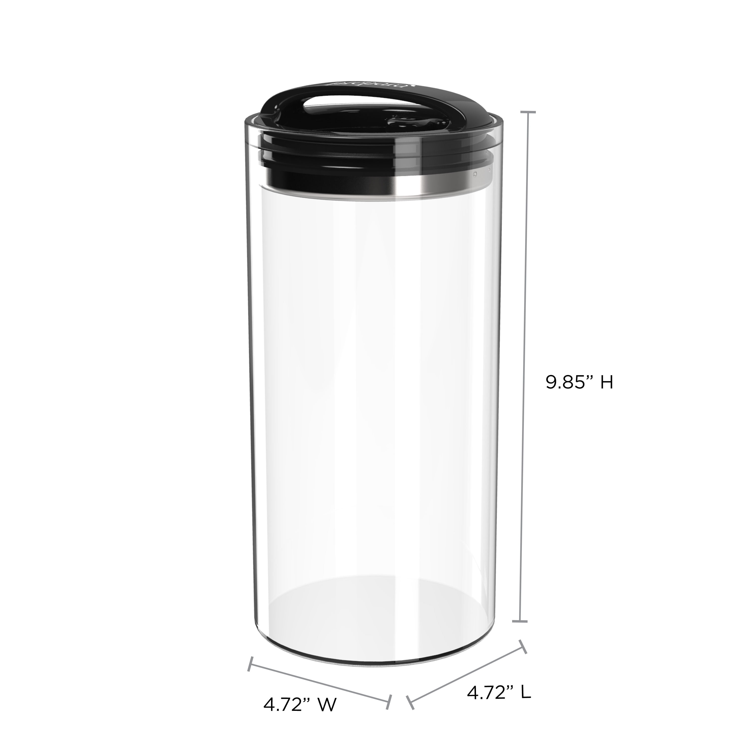 Prepara Evak Compact Xl Vacuum Seal Food Storage Container Black Gloss Handle
