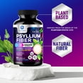 thumbnail image 3 of Psyllium Husk Fiber Supplement 1500mg - Vegan Prebiotic, Soluble Fiber for Daily Digestive Health & Regularity Support, Natural Psyllium Powder Caps, Sugar-Free, Non-GMO & Gluten-Free - 60 Capsules, 3 of 9