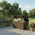 thumbnail image 2 of PURPLE LEAF Outdoor Deck Box 100 Gallon Waterproof Lockable Storage Box Container with Lid Deck Organization for Patio Cushions Side Table Pool Accessories Garden Tools, Brown, 2 of 12