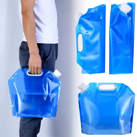 Water Container Bags BPA Free No-Leak Foldable Plastic 5L Water Container Bag for Camping Hiking Backpack Emergency Storage Jug