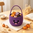 thumbnail image 6 of Halloween Basket 9.05x7.87 Inch Cute Ghost Candy Bucket Non-Woven Fabric Trick or Treat Basket with Handle for Kids Party Favors, 6 of 6