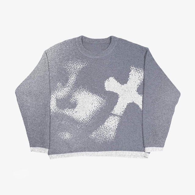 Chandail Mode Automne Hiver Américain Col Rond Chandail Personnalisé Imprimé Manches Longues Joker Ample