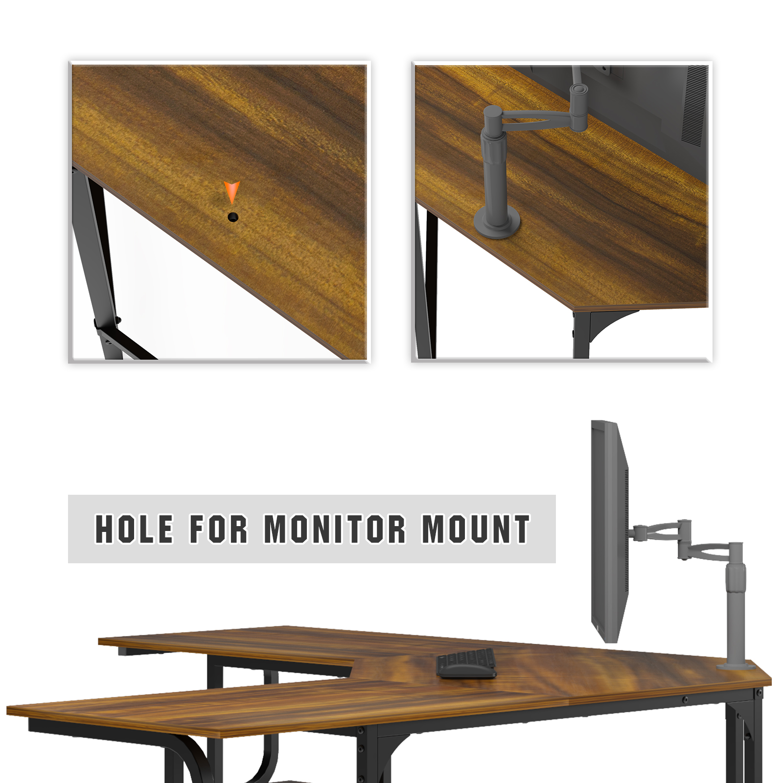 Buy Teraves LShaped Computer Desk with Bookshelves, Large Corner Desk Home Office Workstation