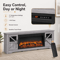 thumbnail image 5 of 75" Fireplace TV Stand for TVs up to 80", Entertainment Center with 44" Electric Fireplace, 1500W Infrared Quartz Heater, Remote Control and Timer, TV Media Console Cabinet  w/2 Doors & Shelves, 5 of 9