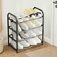 thumbnail image 5 of Organizador de zapatos de 4 niveles, carrito con ruedas de metal, base de madera, diseño plegable, ahorra espacio, para dormitorio, alta capacidad, estructura duradera, almacenamiento en la, 5 of 9