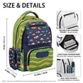 thumbnail image 6 of Jeiento Kids School Backpack Lightweight Water-Resistant Polyester Multi-Pocket 17 Inch Large Capacity Bookbag for Elementary Boys Cartoon Vehicle Back to School Supplies, 6 of 7