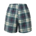 thumbnail image 7 of Women Shorts Summer Cute Soft Plaid Print Buttons Pajama Bottoms Comfy Shorts Basic Loose Sleepwear, 7 of 7