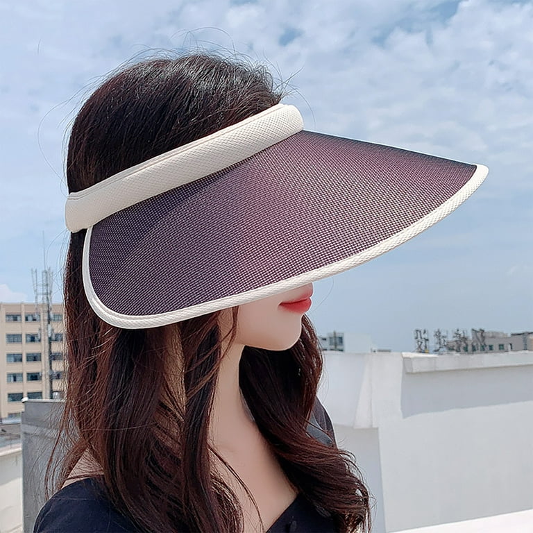 BallsFHK Colorful Hat, Female Summer Cycling, Sun Shading, Open Top Hat,  Outdoor Face Covering, Large Eaves, Sun Protection, Sun Hat