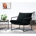 thumbnail image 2 of Silla de acento de terciopelo moderno elegante, silla reclinable contemporánea de marco de metal con cojín de asiento profundo para la oficina en el hogar, 2 of 5