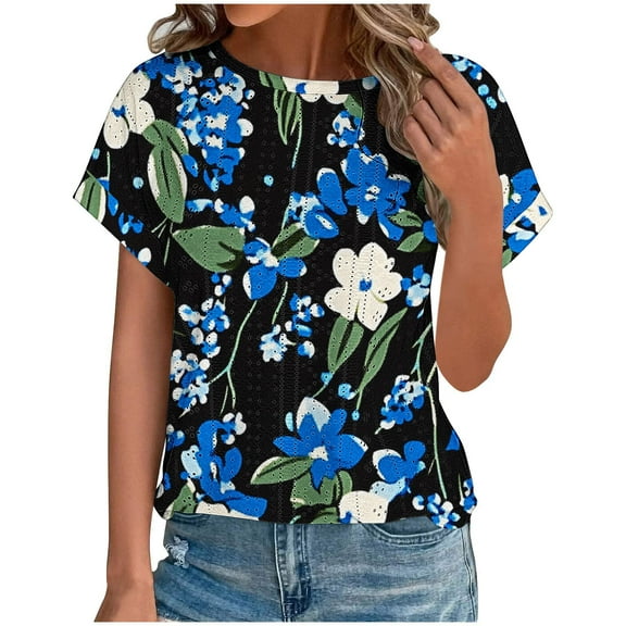 Spring Blouses For Women 2025 Womens 3/4 Sleeve Tops Petite Womens Blouses Dressy Casual Short Sleeve Women 100% Cotton T Shirts Graphic Tees
