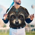 thumbnail image 5 of KLL Tribal Style Raccoon for Men's Baseball Shirts,Short Sleeve Casual Shirts Button Down Shirt for Men Beach Summer Wedding Shirt-3X-Large, 5 of 7