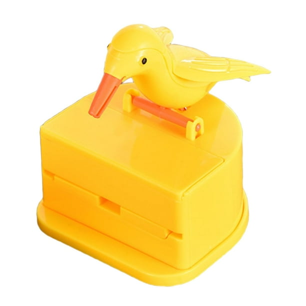 Soporte automático portátil para palillos de , contenedor de palillos de , caja de palillos de para pájaros para decoración de Amarillo Yotijar Envase de moldadientes