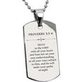 thumbnail image 3 of Tioneer Stainless Steel Trust Cubic Zirconia in The Lord Proverbs 3:5-6 Dog Tag Pendant Necklace, 3 of 3