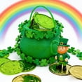 thumbnail image 3 of St. Patrick's Day Green Cauldron Bucket Tabletop Ornament, Plastic Coin & Storage Treat Holder for Irish Holiday Decor & Parties, 3 of 6