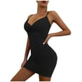 thumbnail image 2 of FDGIU 2025 Women's V Neck Bodycon Mini Dress - Sleeveless Tank for Night Out & Beach, 2 of 6