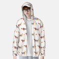 thumbnail image 2 of KLL Teckel Chien Chiot Imprimé Hommes Femmes Protection Solaire UPF 50+ Veste à Capuche Extérieure Manches Longues Pêche Randonnée Performance Chemise-3TG, 2 of 7