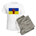 thumbnail image 5 of CafePress - Ukrainian Flag With Fist Pajamas - Women's Short Sleeve Print T-Shirt and Pants Light Cotton Pajama Set, 5 of 7