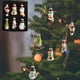 thumbnail image 1 of Juego de adornos navideños de cristal con diseño de muñeco de nieve y árbol para decorar el hogar en las fiestas., 1 of 5