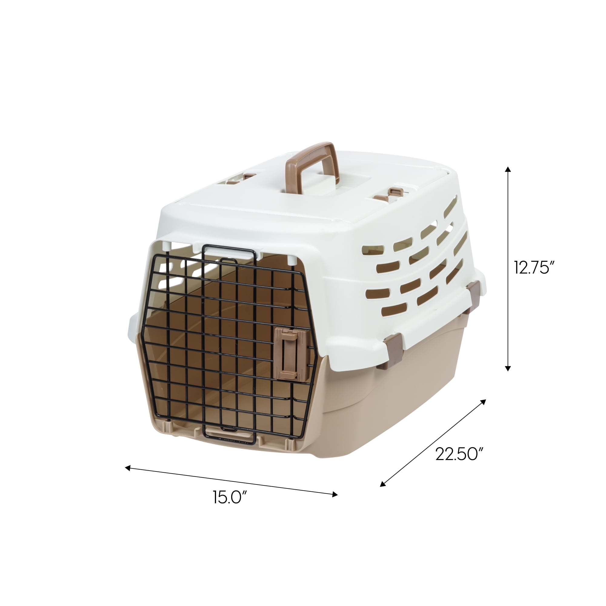 IRIS Medium Pet Travel Carrier, Off-White/Brown