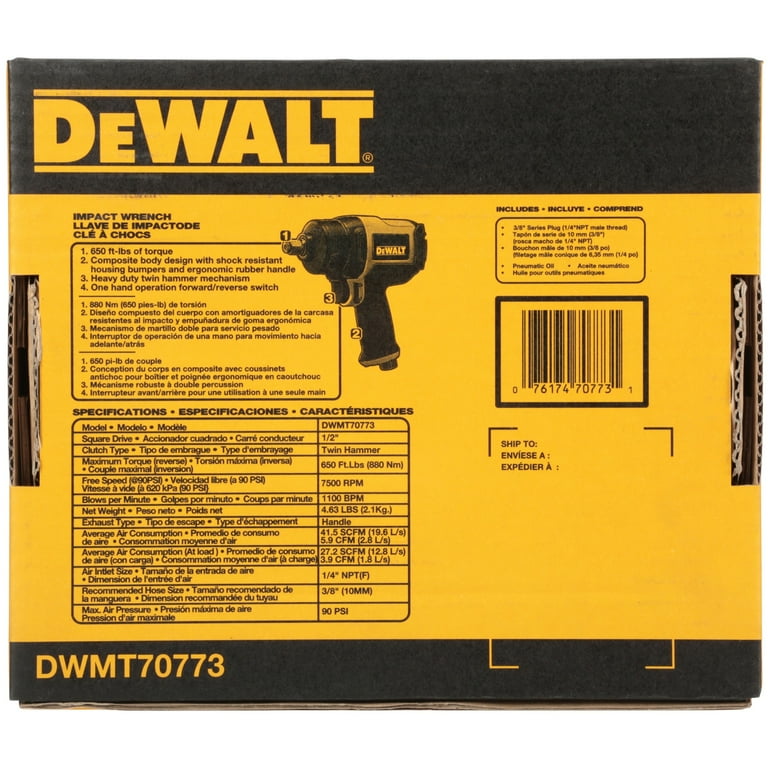 DeWalt DWMT70773 Impact Wrench 3 pc Box Walmart