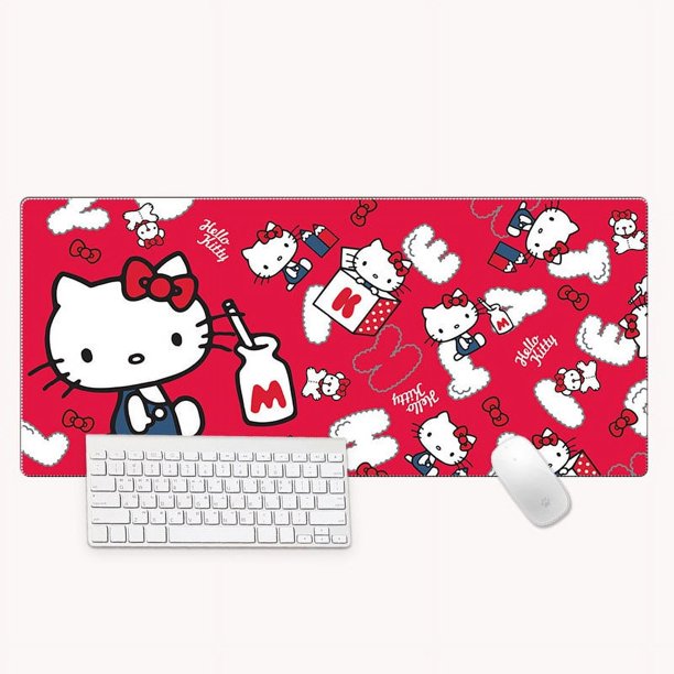 Alfombrilla de ratón personalizada para jugadores de PC, alfombrilla para escritorio de ordenador, alfombrilla de ratón grande de Anime XXL para juegos, alfombrilla de ratón rosa con bonito gato de di