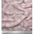 thumbnail image 1 of Soimoi Pink Modal Satin Fabric Leopard Animal Skin Decor Fabric Printed Yard 42 Inch Wide, 1 of 3