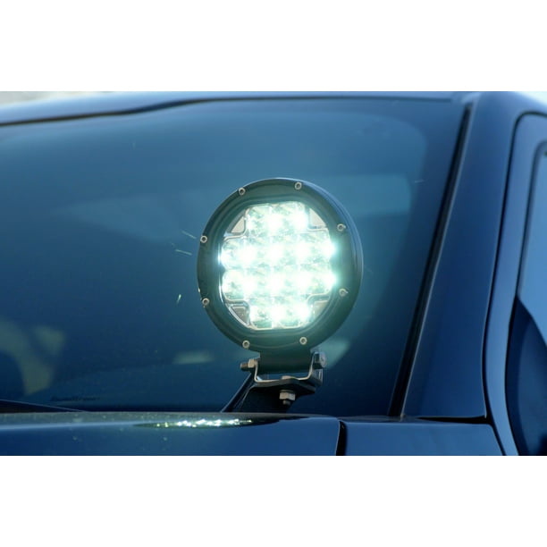 LED 2009 Gmc SIERRA WO AIR CURTAIN Door mount spotlight 6 inch -Chrome Passenger side WITH install kit 