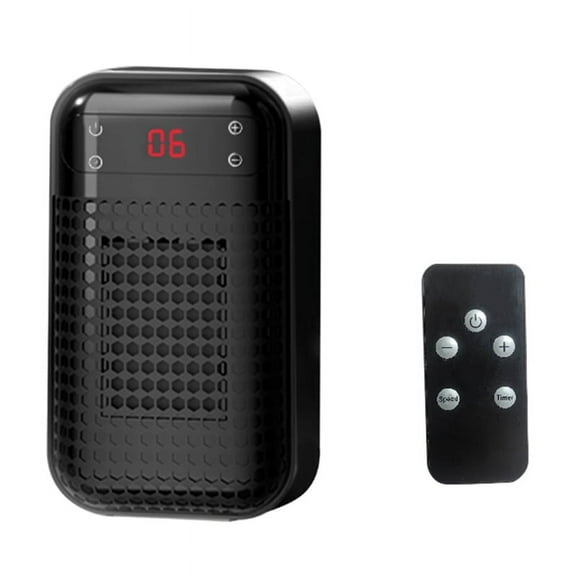Portable Heaters for Indoor Cordless Powered Heater 500 Watt Winter Remote Heater LED Display US Plug Black