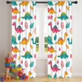 thumbnail image 5 of Blackout Kids Curtains,White Cartoon Dinosaurs Roar Pattern Childrens Insulated Curtains Set Of 2,Bedroom Essentials,Toddler Room Decor 42"x84", 5 of 5