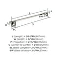 thumbnail image 4 of Amerock Stature Polished Nickel 24 inch (610mm) Towel Bar, 4 of 6