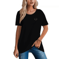 thumbnail image 4 of Women's 100% Cotton Regular Comfortable Tee with Simple Smile Design, 4 of 7