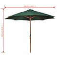 thumbnail image 3 of vidaXL Garden Parasol with Wooden Pole and Handle Patio Umbrella Sunshade, 3 of 40