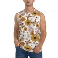 thumbnail image 2 of Lsque Sunflowers And Butterflies Print Men's Cotton Blend Sleeveless Muscle Shirts (S-3XL)- Moisture Wicking, Odor Protection, UPF 30+,Large, 2 of 8