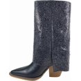 thumbnail image 2 of ARiderGirl Casidy Women's Fold Over Mid Calf Rhinestone Embellished Stacked Heel Snip Toe Western Boots, 2 of 5
