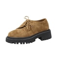 thumbnail image 2 of EKVAHL Women's Lace Up Casual Oxford Shoes, Breathable Faux Suede Walking Shoes, Comfort Orthopedic Platform Office Outdoor Shoes Brown, 2 of 5