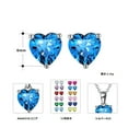 thumbnail image 3 of Bellitia Jewelry 925 Sterling Silver March Birthstone Heart Stud Earrings for Women, Gemstone Earring with Blue Aquamarine Anniversary Birthday Jewellery Gift, 3 of 6