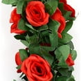 thumbnail image 3 of 5 Pack Flower Garland Artificial Fake Rose Garland Vine Artificial Flowers for Decoration Floral Garland Decor-Total 41 Ft (Red), 3 of 5