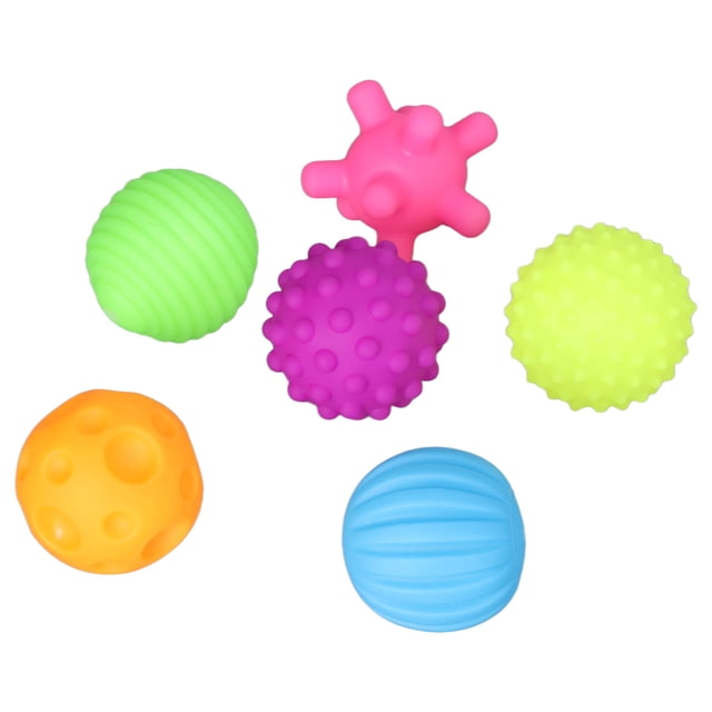 Baby Sensory Ball, Elastic Funny Soft Multicolor Safe Textured Ball Set 6pcs For Toddler For Beach Multicolor,Warm Color