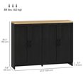 thumbnail image 3 of HOMCOM Modern Sideboard Buffet Cabinet with Adjustable Shelves Black, 3 of 10