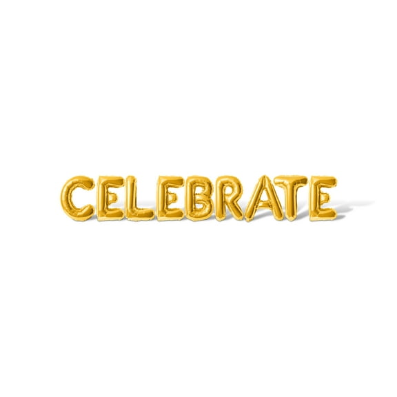 Letter Balloons - CELEBRATE 16" Inch Alphabet Letters Foil Mylar Balloon Birthday Party Banner (Gold)