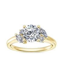 0.75 Ct Brilliant Round Cut Genuine Diamond Sparkle Solitaire Engagement Ring for Women Solid 14K Yellow Gold Size 6.5
