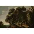 thumbnail image 2 of Jacob van Geel 18x13 Gold Ornate Wood Frame and Double Matted Museum Art Print Titled - Wooded Landscape (C. 1633), 2 of 4