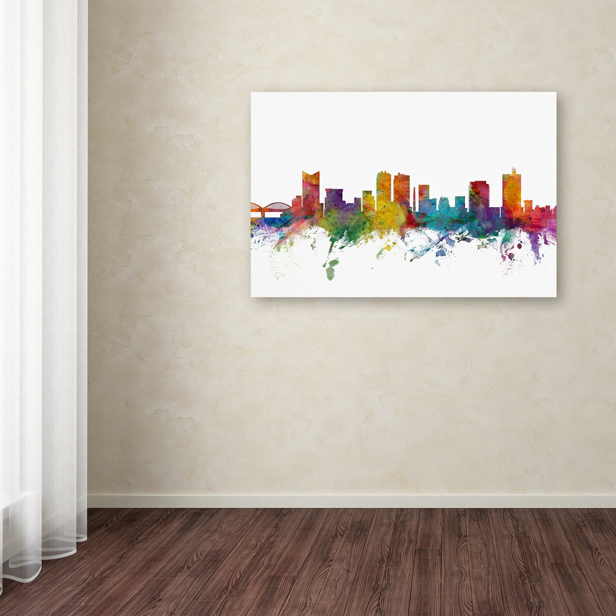 Trademark Fine Art "Fort Worth Texas Skyline" Canvas Art by Michael Tompsett
